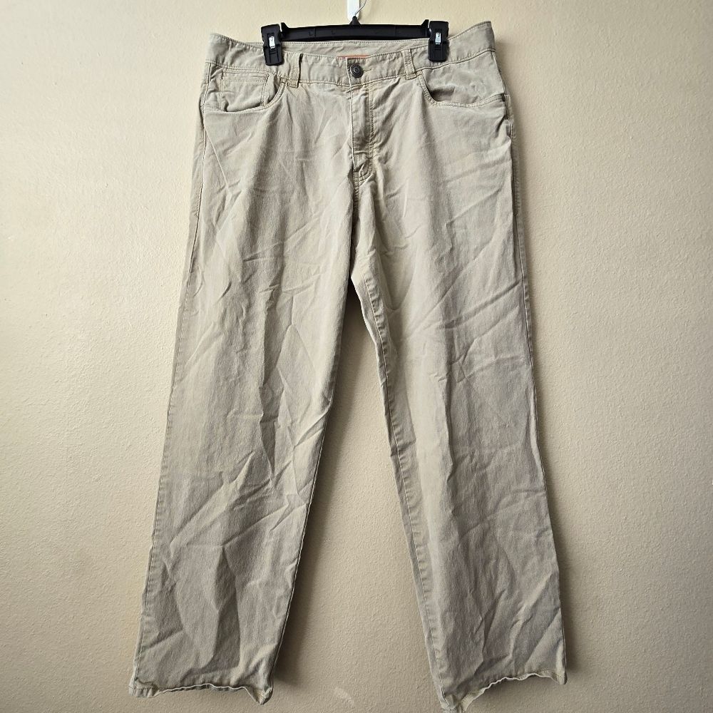 TOMMY BAHAMA Mens Pants 36x30 Khaki Flat Front Chino Stretch‎ Cotton Blend